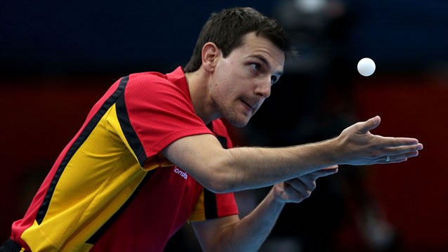 Timo Boll sacando