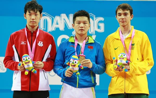 Hugo Calderano - medalha de bronze nos Jogos Olimpicos da Juventude 2
